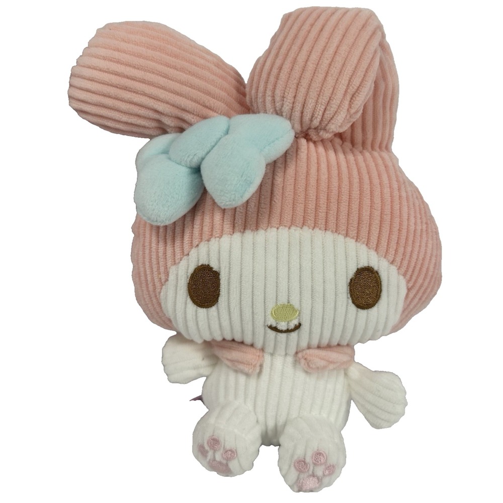 Sanrio My Melody Plush 8in Pink Blue Corduroy Round1 Arcade NWT Bunny Toy